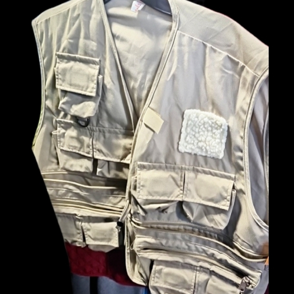 Vintage South Bend Fishing Utility Vest – Large – Khaki – Made in Korea